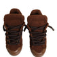 Brown Faux Shearling Low Top Sneakers Shoes