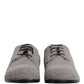 Gray Fleece Lace Up Men Derby Dress Shoes