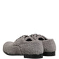 Gray Fleece Lace Up Men Derby Dress Shoes