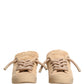 Shoes Beige Faux Shearling Low Top Sneakers