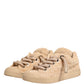 Shoes Beige Faux Shearling Low Top Sneakers