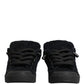 Black Faux Shearling Low Top Sneakers Shoes