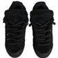 Black Faux Shearling Low Top Sneakers Shoes