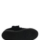 Black Faux Shearling Low Top Sneakers Shoes
