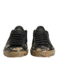 Black Portofino Mud Effect Low Top Sneakers Shoes