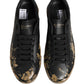 Black Portofino Mud Effect Low Top Sneakers Shoes