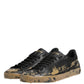 Black Portofino Mud Effect Low Top Sneakers Shoes