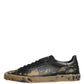 Black Portofino Mud Effect Low Top Sneakers Shoes