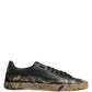 Black Portofino Mud Effect Low Top Sneakers Shoes
