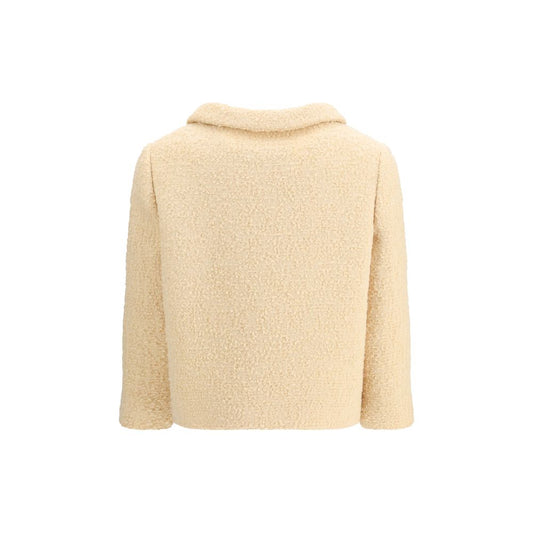 Cream Fleece Wool Coat