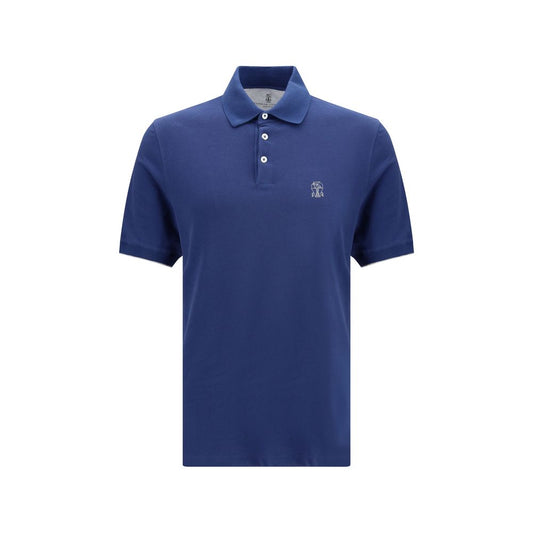 Blue Cotton Polo Shirt