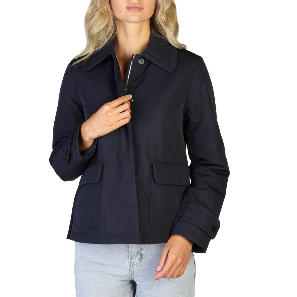 Blue Polyester Bomber