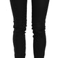 Cotton Black Mid Waist Skinny Denim Jeans