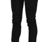 Cotton Black Mid Waist Skinny Denim Jeans