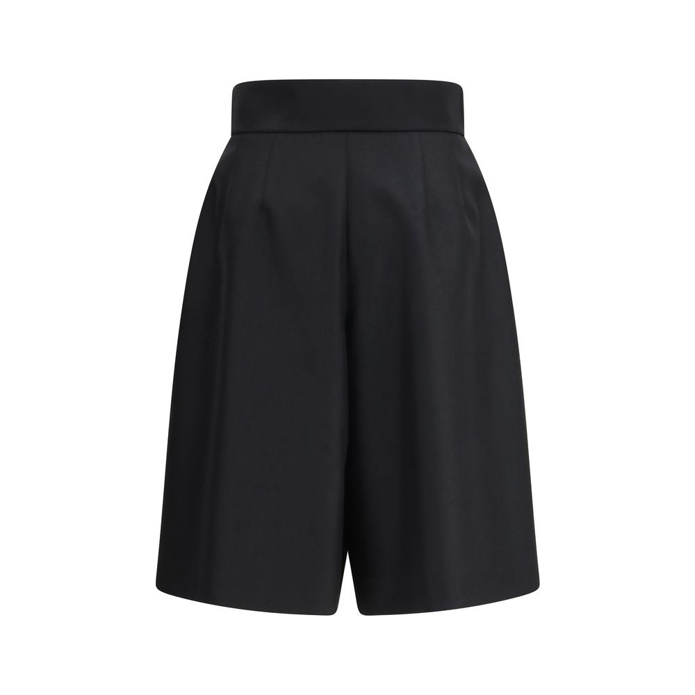 Black Wool Bermuda Shorts