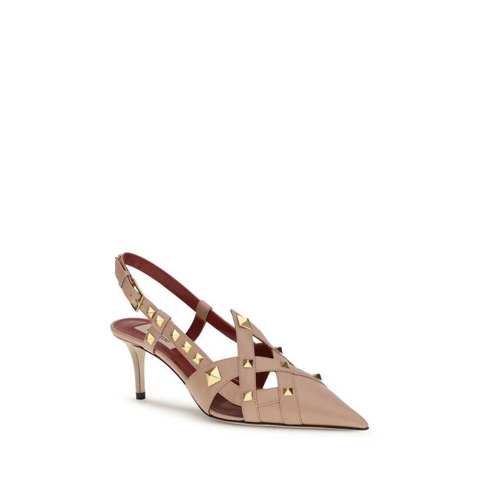Multicolor Goatskin Mid Heel Pumps