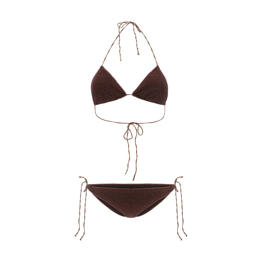 Brown Elastane Bikini