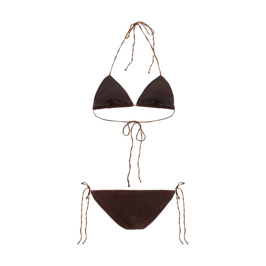 Brown Elastane Bikini