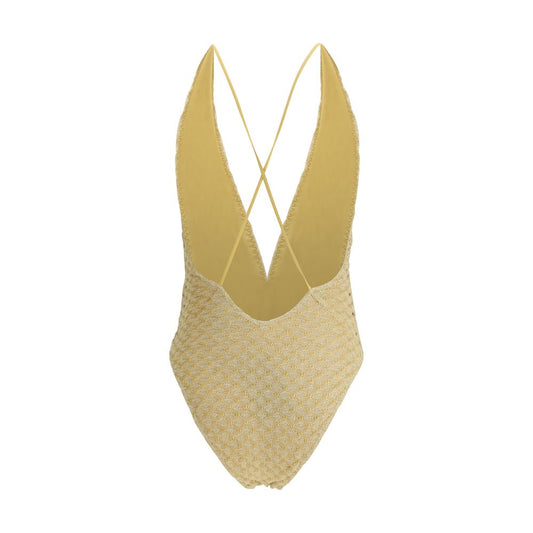 Gold Other Fibres One-Piece Swimsuit