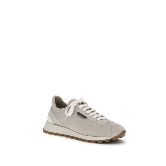 Gray Calf Leather Bos Taurus Chunky Sneakers