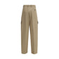Beige Cotton Cargo Pants