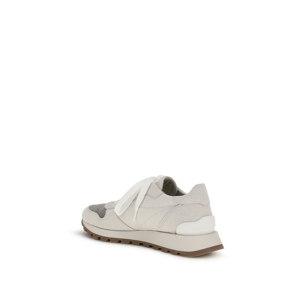 Gray Cotton Athletic Sneakers