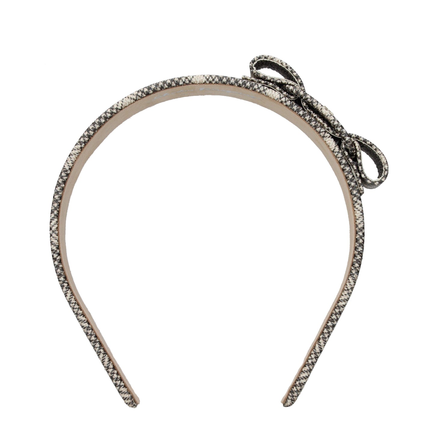 Beige Leather Hair Bow