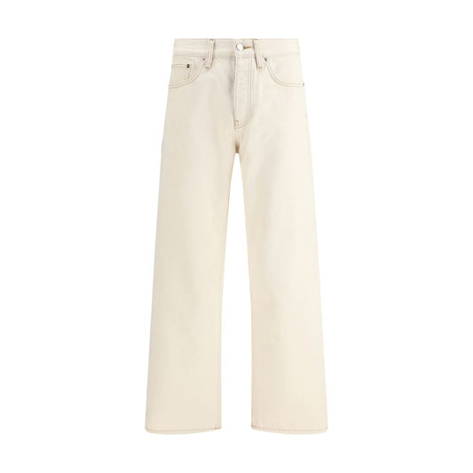 Cream Cotton Relaxed Fit Jeans