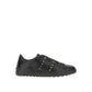 Black Leather Low Top Sneakers