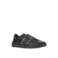 Black Leather Low Top Sneakers