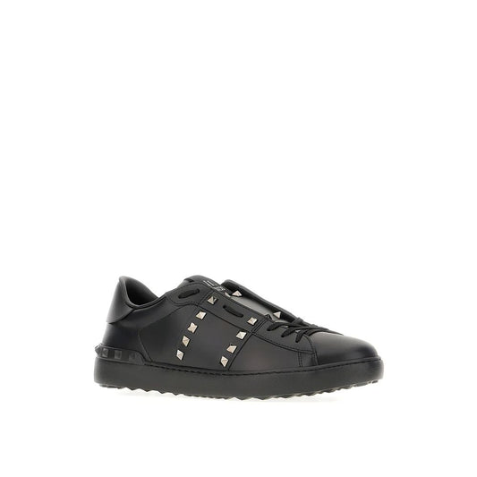 Black Leather Low Top Sneakers