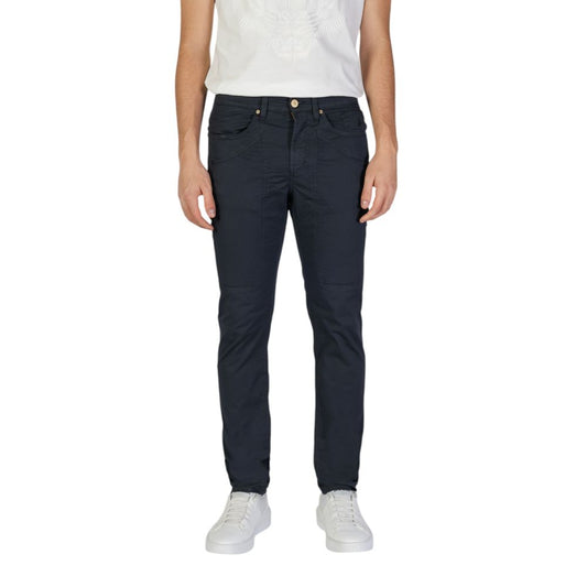 Blue Cotton Skinny Pants