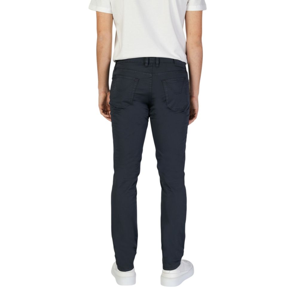 Blue Cotton Skinny Pants