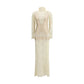 Cream Polyamide Long Dress