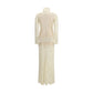 Cream Polyamide Long Dress