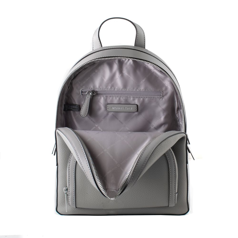 Gray Leather Backpack