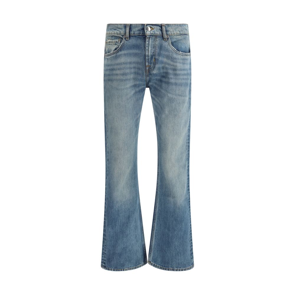 Light Blue Cotton Bootcut Jeans