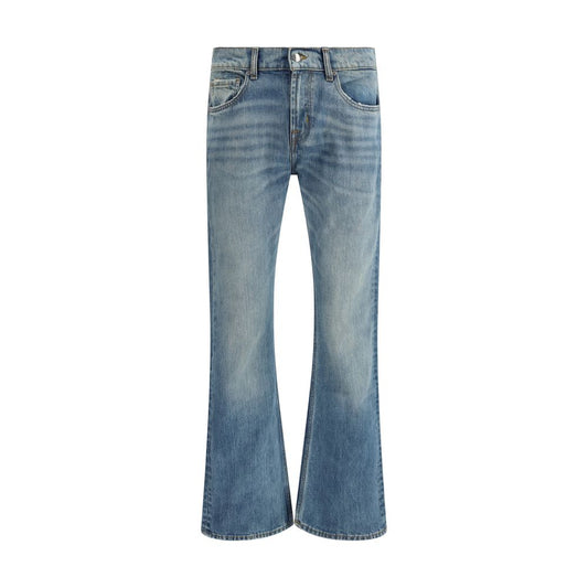Light Blue Cotton Bootcut Jeans