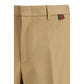Beige Cotton Casual Pants