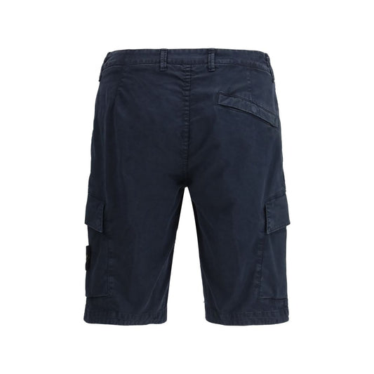 Blue Cotton Bermuda Shorts