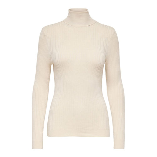 Beige Viscose Turtleneck