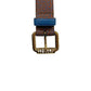 Brown Leather Women Belt with Gold Buckle