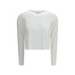 White Cotton Long Sleeve T-Shirt