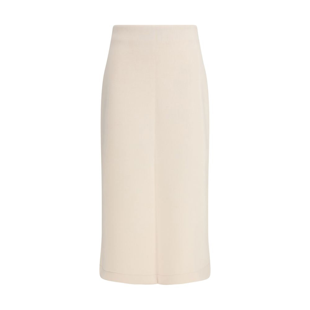 Cream Modal Midi Skirt