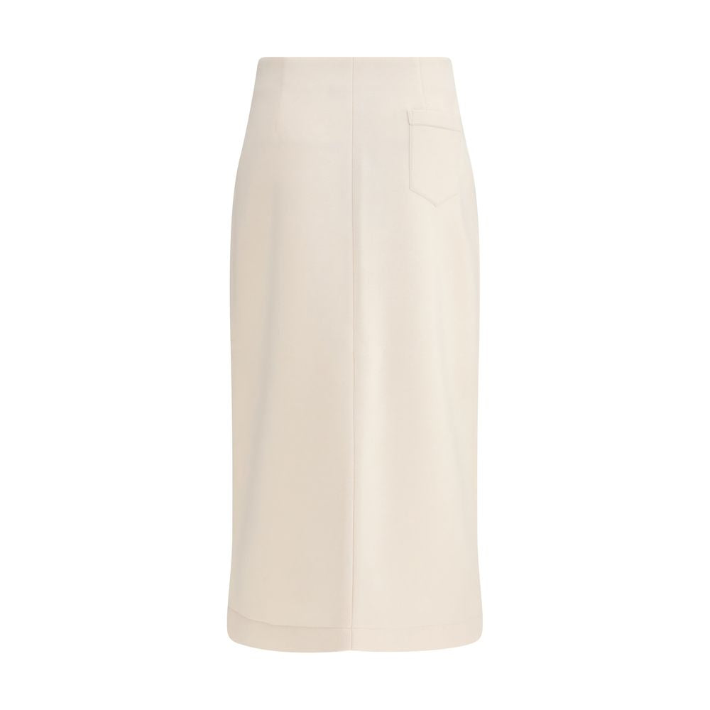 Cream Modal Midi Skirt