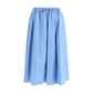Blue Cotton Midi Skirt