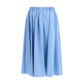 Blue Cotton Midi Skirt