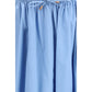 Blue Cotton Midi Skirt