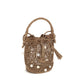 Brown Raffia Backet Bag