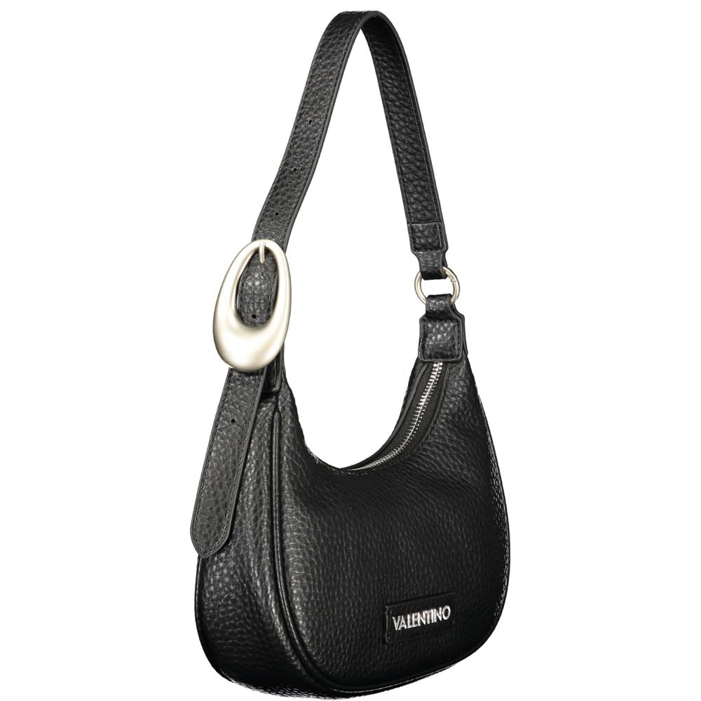 Black Polyurethane Women Shoulder Bag